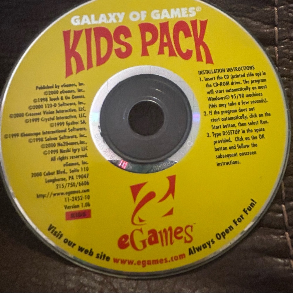 Galaxy of Games‎ Kids Pack CD ROM for Windows 95/98 eGames